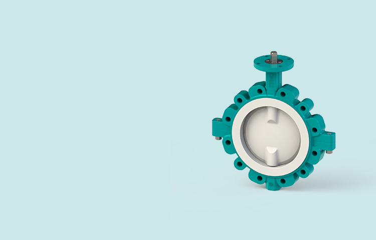 Lug lined fluorine butterfly valve